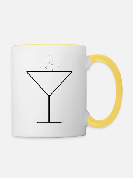 Martini - Tasse zweifarbig - Weiß/Gelb