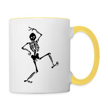Dancing skeleton - Contrasting Mug - white/yellow - Right