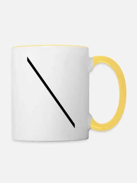 Minimale-Diagonale - Tasse zweifarbig - Weiß/Gelb