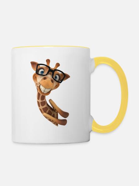 animal - Tasse zweifarbig - Weiß/Gelb