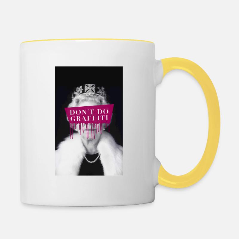 don’t do graffiti poster - Mug contrasté - blanc/jaune