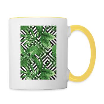 Tropical Geometry - Tasse zweifarbig - Weiß/Gelb - Rechts