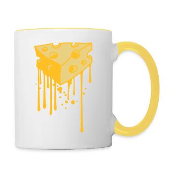 goutte graffiti fondu fondre pulvérisation kaes - Mug contrasté - blanc/jaune - Droite
