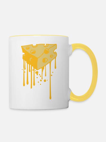 goutte graffiti fondu fondre pulvérisation kaes - Mug contrasté - blanc/jaune