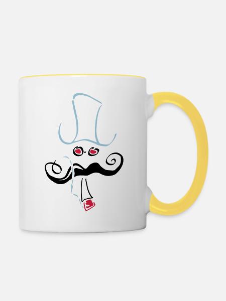 hipster_13.ai - Tasse zweifarbig - Weiß/Gelb
