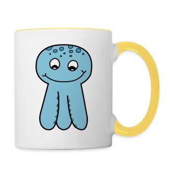 Small octopus - Contrasting Mug - white/yellow - Right