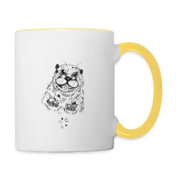 Stardust Otter - Contrasting Mug - white/yellow - Right