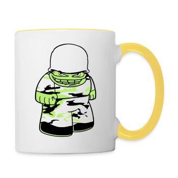 soldat camouflage guerre armée défense armée il - Mug contrasté - blanc/jaune - Droite