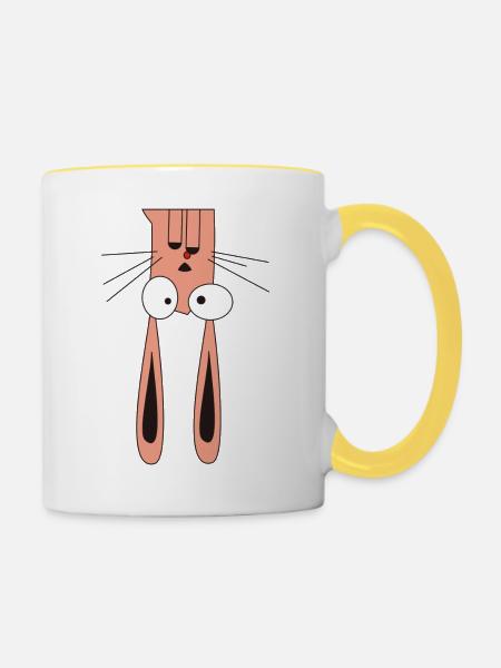 Bunny Ups - Tasse zweifarbig - Weiß/Gelb