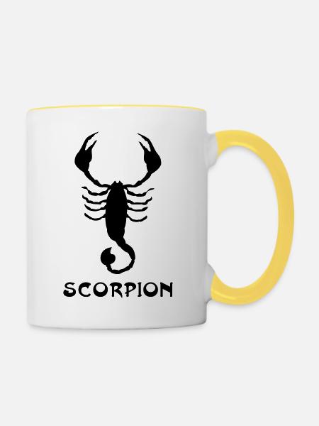 Skorpion txt - Tasse zweifarbig - Weiß/Gelb