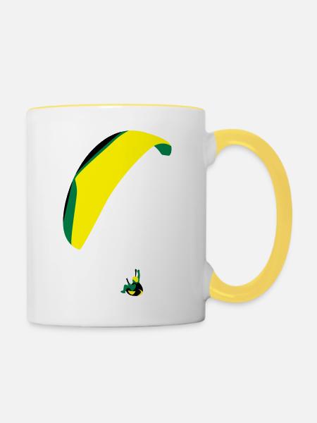 Paraglider Acro - Tasse zweifarbig - Weiß/Gelb