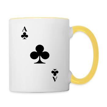 Cartes - Mug contrasté - blanc/jaune - Droite