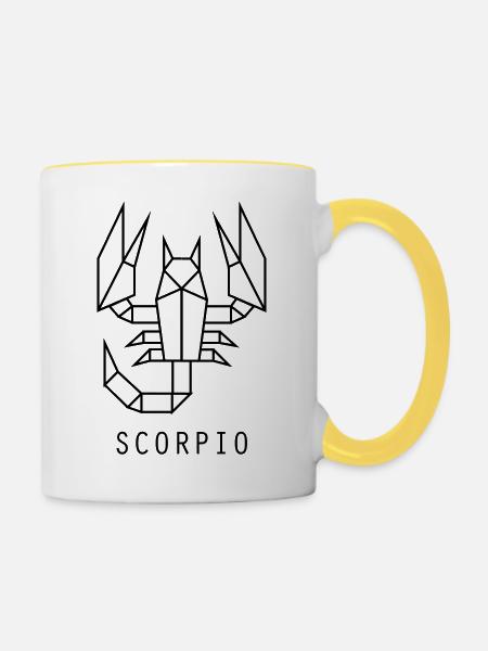 Skorpion - Tasse zweifarbig - Weiß/Gelb