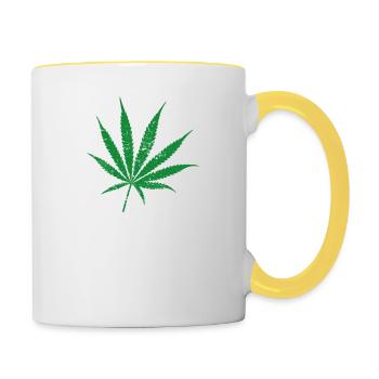 Team Stoner vintage white - Tasse zweifarbig - Weiß/Gelb - Rechts