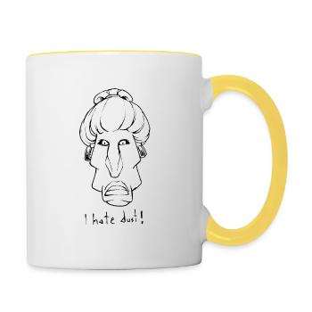Mauvaise poussière! - Mug contrasté - blanc/jaune - Droite