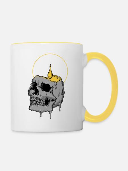 Flucht - Tasse zweifarbig - Weiß/Gelb