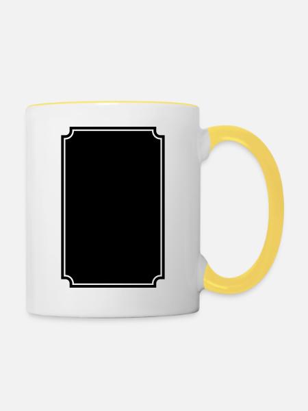 Rahmen - Tasse zweifarbig - Weiß/Gelb