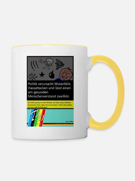 Politik - Tasse zweifarbig - Weiß/Gelb