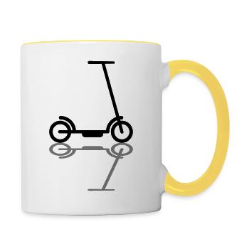 e mirroring electric scooter tretro - Contrasting Mug - white/yellow - Right