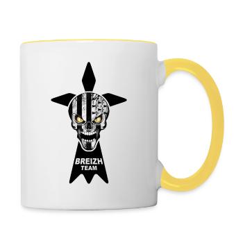 breizh skull 07 - Mug contrasté - blanc/jaune - Droite