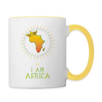 Continent africain - Mug contrasté - blanc/jaune - Droite