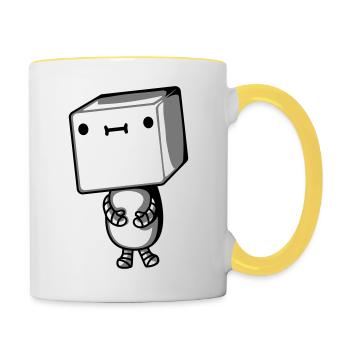 Cute little robot - Contrasting Mug - white/yellow - Right
