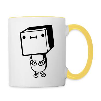 Little cute robot - Contrasting Mug - white/yellow - Right