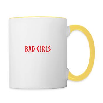 Good Girls Go To Heaven Bad Girls Go To Valhalla W - Contrasting Mug - white/yellow - Right