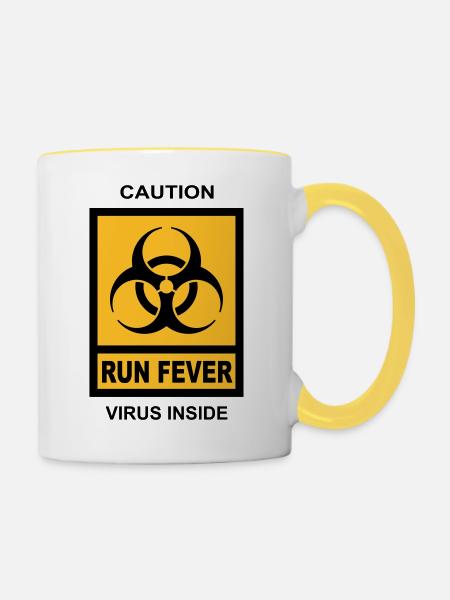 RUN FEVER - Mug contrasté - blanc/jaune