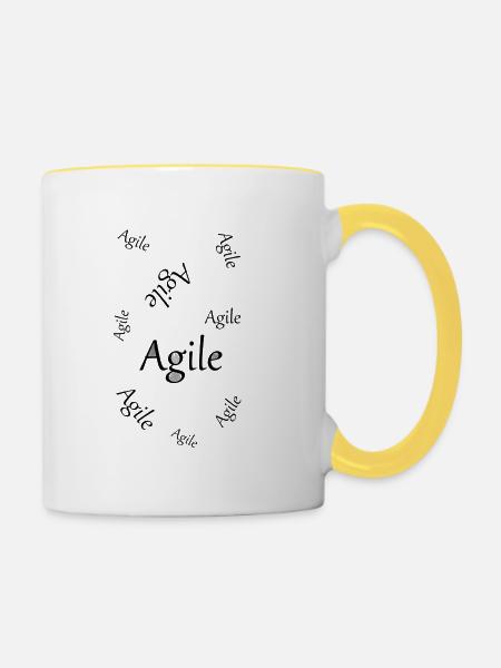 Agile - Tasse zweifarbig - Weiß/Gelb