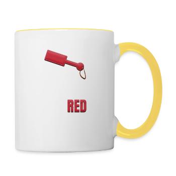 Make My Ass Red again Kinky Paddle BDSM leather - Tasse zweifarbig - Weiß/Gelb - Rechts
