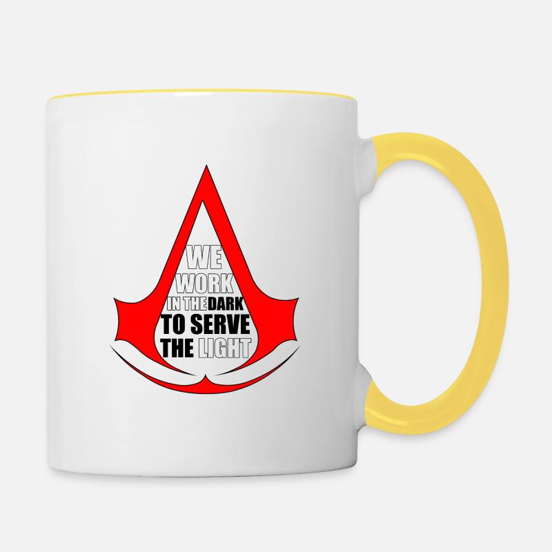 AC Nous travaillons dans le noir pour servir la lumière - Mug contrasté - blanc/jaune