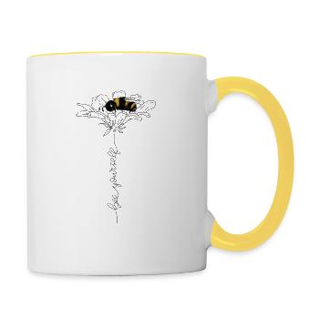 sei du selbst - Tasse zweifarbig - Weiß/Gelb - Rechts