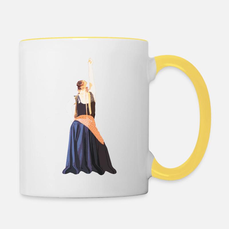 flamenco dancer - Contrasting Mug - white/yellow