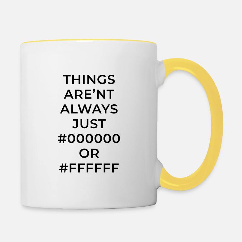 Concept de l’oracle - Mug contrasté - blanc/jaune
