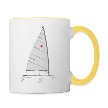 Laser Fissur - Mug contrasté - blanc/jaune - Droite