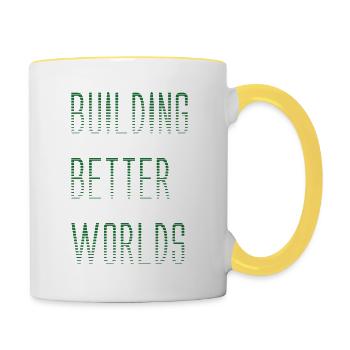 BUILDING BETTER WORLDS - Tasse zweifarbig - Weiß/Gelb - Rechts