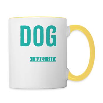 Conception de dressage de chiens pour dresseurs de chiens Perfect S - Mug contrasté - blanc/jaune - Droite