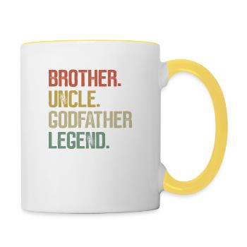 Frère Oncle Parrain Légende - Mug contrasté - blanc/jaune - Droite