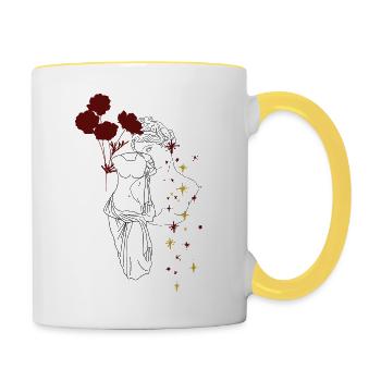 Déesse grecque mythologie grecque - Mug contrasté - blanc/jaune - Droite