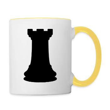 Tour d’échecs Tour d’échecs tour - Mug contrasté - blanc/jaune - Droite