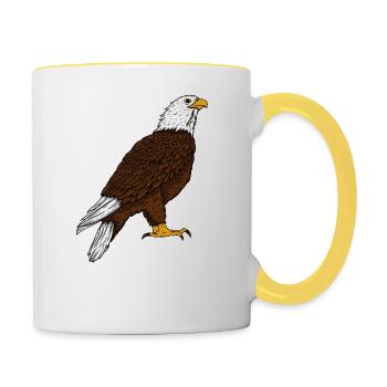Adler - Tasse zweifarbig - Weiß/Gelb - Rechts