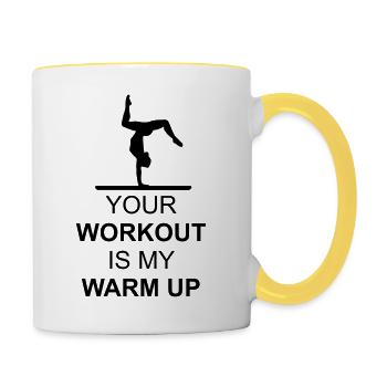 Gymnastique, gymnaste - Gymnatics - Mug contrasté - blanc/jaune - Droite