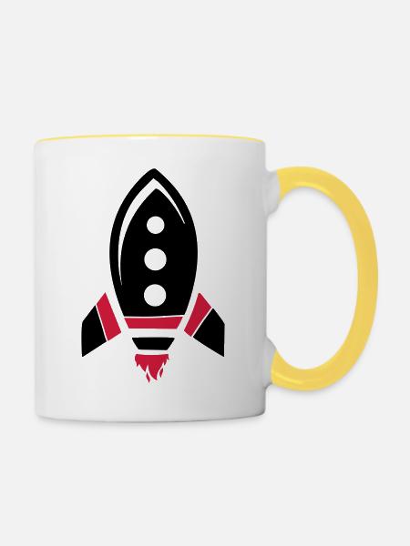 rocket - Tasse zweifarbig - Weiß/Gelb