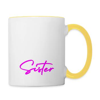 Ce mec a la plus grande sœur de tous les temps! - Mug contrasté - blanc/jaune - Droite