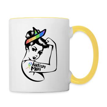 Autism Autistic - Contrasting Mug - white/yellow - Right