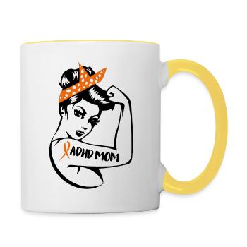 ADHD attention disorder - Contrasting Mug - white/yellow - Right