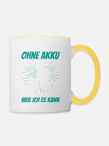 Rennrad Fahrrad Rennradfahrer Radsport Radsportler - Tasse zweifarbig - Weiß/Gelb