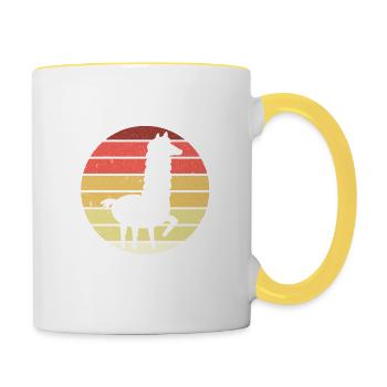 Lama Llama Alpagas - Mug contrasté - blanc/jaune - Droite