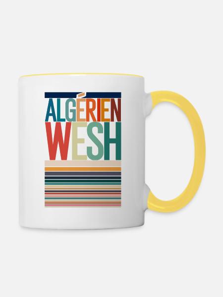 Algerier wesh - Tasse zweifarbig - Weiß/Gelb